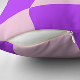 Checker Purple Maximalist Aesthetic Throw Pillow Cover