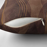 Mocha Brown Retro Wave Vintage Chic Throw Pillow Cover  MOCHA