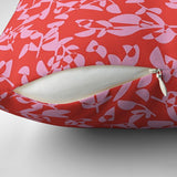 Abstract Botanic Pink Red Maximalist Aesthetic Throw Pillow Cover
