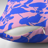 Raspberry Bush Pink Blue Maximalist Aesthetic Throw Pillow Cover