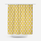 Retro Geometric Yellow Pink Maximalist Aesthetic Shower Curtain