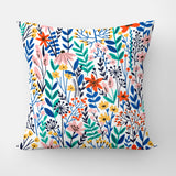 Multicolor Tiny Wild Flowers Botanical Floral Throw Pillow Cover LANEY