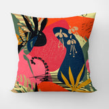 Abstract Multicolor Leaves Floral Tropical Throw Pillow Cover KEILANI