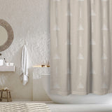 Scandinavian Minimalist Geometric Beige Shower Curtain KELDA