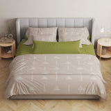 Scandinavian Minimalist Geometric Beige Cotton Duvet Cover Set KELDA
