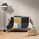 Mid Century Retro Geometric Abstract Art Cotton Woven Throw Blanket JENS