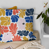 Abstract Multicolor Retro 70s Floral Throw Pillow Cover BLOSSOM