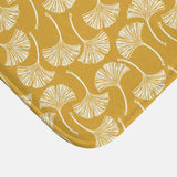 Ginkgo Leaves Mustard Yellow Floral Bath Mat GINKGO