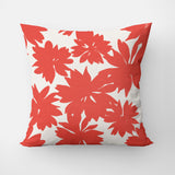 Burnt Orange Retro Daisies Floral Throw Pillow Cover DAISY