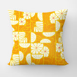 Retro Abstract Yellow Floral Throw Pillow Cover DAISY