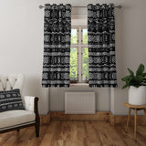 African Black White Mudcloth Ethnic Blackout Window Curtain ABUJA