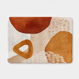 Abstract Art Terracotta Orange Ivory Beige Boho Bath Mat ADELE