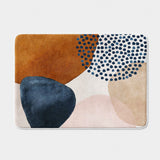 Abstract Art Terracotta Blush Pink Blue Ivory Beige Boho Bath Mat ADELE