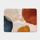 Abstract Art Terracotta Orange Blush Pink Blue Ivory Boho Beige Bath Mat ADELE