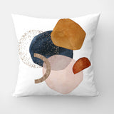 Abstract Art Terracotta Blush Blue Pink Blue Boho Throw Pillow Cover ADELE
