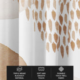Abstract Art Ivory White Beige Neutral Modern Boho Blackout Window Curtains ADELE - 2 Panels