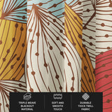 Abstract Decorative Leaves Mid Century Modern Blackout Window Curtain ALYSSUM