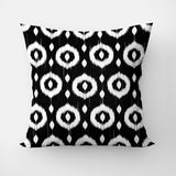 Ikat Print Black White Geometric Throw Pillow Cover ARIS
