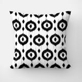 Ikat Print Black White Geometric Throw Pillow Cover ARIS