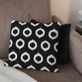 Ikat Print Black White Geometric Throw Pillow Cover ARIS