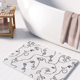 Abstract Faces Woman Line Art Boho Bath Mat ARTSY