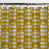 Mid Century Modern Minimalist Geometric Mustard Yellow Shower Curtain ASMUND