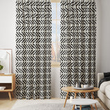 Ethnic Geometric Black White Mudcloth Blackout Window Curtain NAIROBI