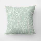 Mint Green Leaves Botanical Throw Pillow Cover BETTY