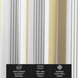 Minimalist Gold Gray White Striped Farmhouse Blackout Window Curtain CASSIDY