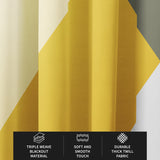 Scandinavian Minimalist Yellow Gray Blackout Window Curtain CHARLOTTE