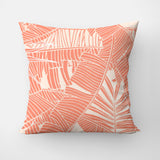 Salmon Pink Banana Leaf Botanical Throw Pillow Cover CONNIE