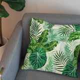 Green Plants Leaves Tropical Throw Pillow Cover DOMINICA