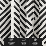 Scandinavian Geometric Black White Blackout Window Curtain DOUALA