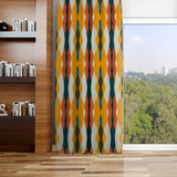 Abstract Multicolor Ethnic Mid Century Modern Blackout Window Curtain DUNES