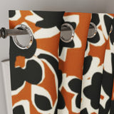 Modern Hand Drawn Brown Black Beige Floral Blackout Window Curtains ELSIE