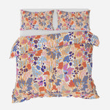 Abstract Flowers Organic Shapes Floral Cotton Duvet Cover Set AZALEA