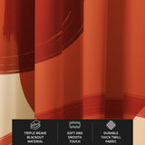 Abstract Warm Red Tones Terracotta Mid Century Modern Blackout Window Curtains FLORENCE - 2 Panels