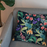 Elegant Botanic Garden Dark Green Floral Throw Pillow Cover GARDEN