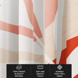 Abstract Leaves Pink Red Beige Botanic Tropical Blackout Window Curtains HAMA - 2 Panels