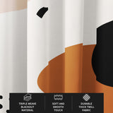 Mid Century Modern Abstract Art Neutral Pastel Blackout Window Curtains HELGA - 2 Panels - Nursery Curtains