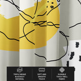 Botanical Beige Yellow Retro Floral Blackout Window Curtain JOLENE