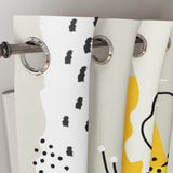 Botanical Beige Yellow Retro Floral Blackout Window Curtain JOLENE