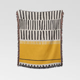 Mid Century Geometric Abstract Art Cotton Woven Throw Blanket NAGY