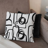 Geometric Black White Mid Century Modern Throw Pillow Cover KUMASA