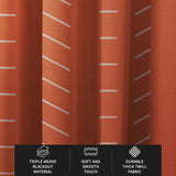 Minimalist Terracotta Rust Burnt Orange Ivory Blackout Window Curtain NIAMEY