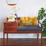 Retro Abstract Yellow Floral Throw Pillow Cover DAISY