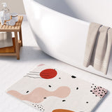 Mid Century Modern Abstract Art Neutral Bath Mat HELGA