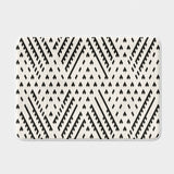 African Mudcloth Print Black Off-White Ethnic Bath Mat LUSAKA