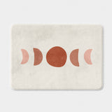 Dusty Pink, Rust Moon Phases Boho Chic Bath Mat MOON