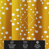 African Mustard Yellow White Mudcloth Blackout Window Curtain SAMBURU